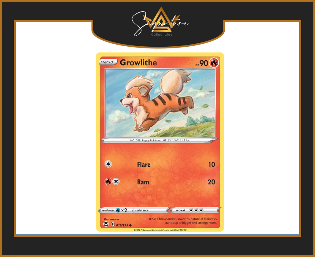 Silver Tempest - 019/195 Growlithe (Common)