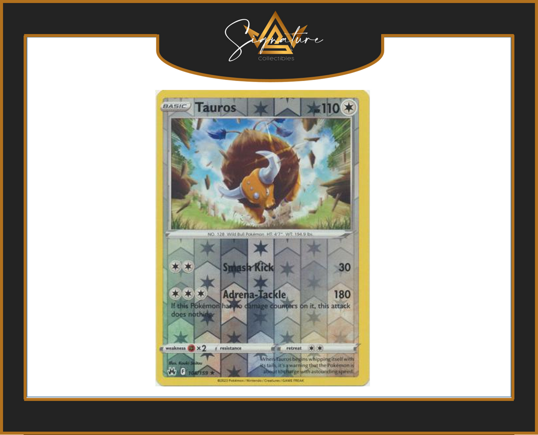 Crown Zenith - 106/159 Tauros Reverse Holo (Rare)