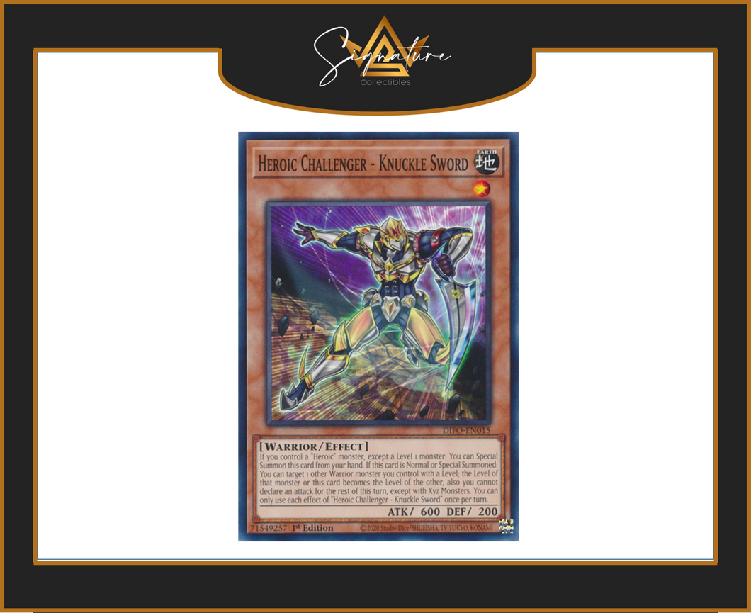 Yu-Gi-Oh! - Heroic Challenger - Knuckle Sword DIFO-EN015 - Dimension Force 1st Edition