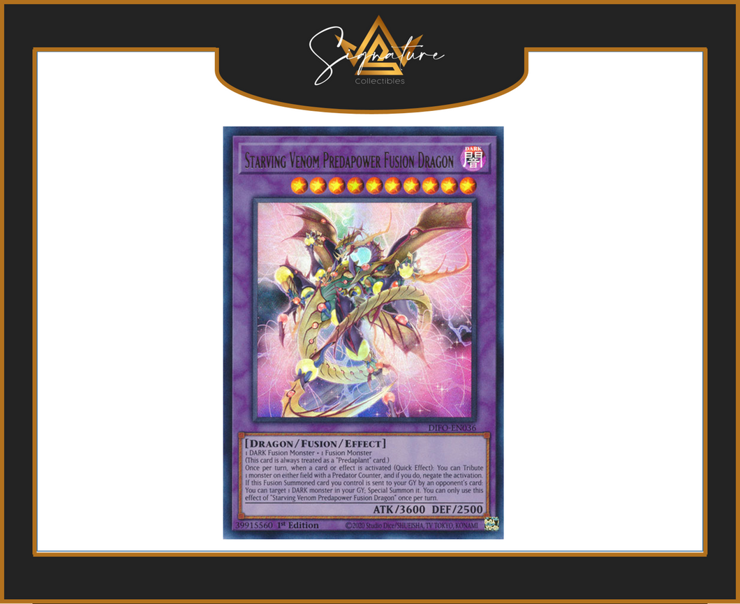 Yu-Gi-Oh! - Starving Venom Predapower Fusion Dragon DIFO-EN036 - Dimension Force 1st Edition